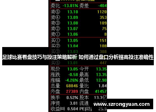 足球比赛看盘技巧与投注策略解析 如何通过盘口分析提高投注准确性
